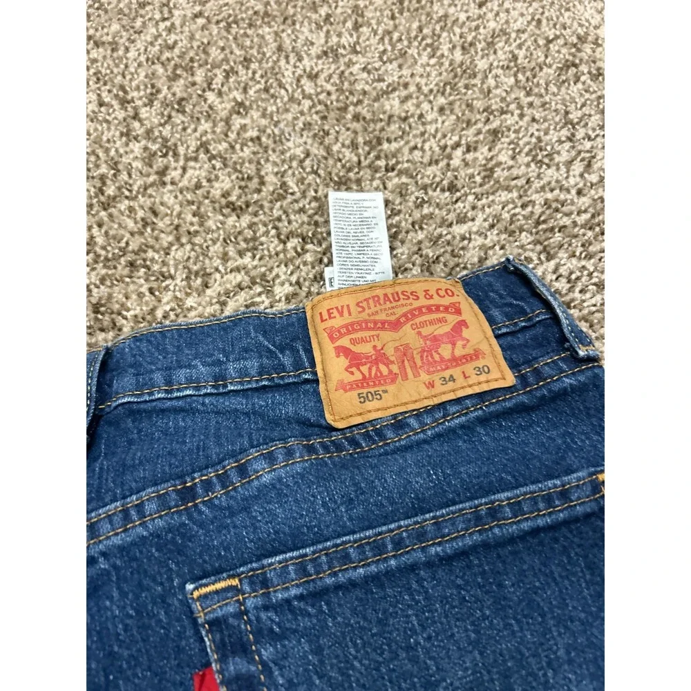 Levi's 505 Jeans Men's 34x30 Regular Fit Straight Leg Denim